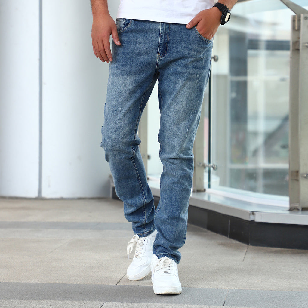 Men’s Gray Stretch Skinny Jeans — Slim Fit Denim