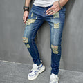 Men’s Distressed Slim Fit Jeans — Stretch Street Denim