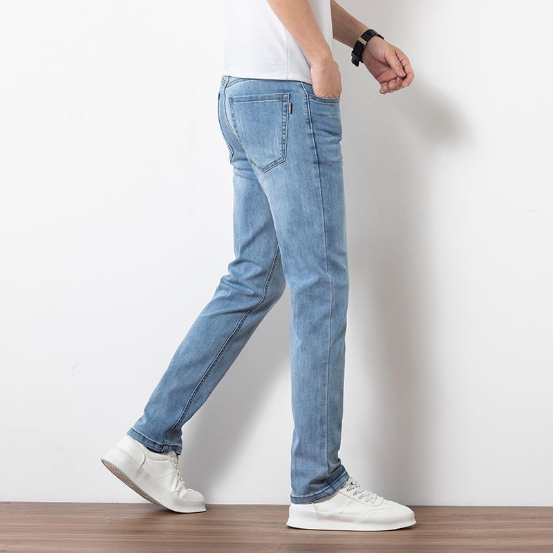 Men’s Loose Straight Fit Jeans — Elastic High Waist