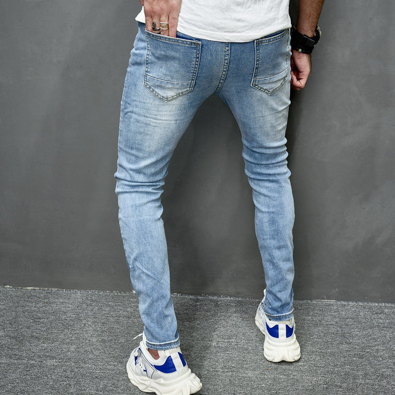 Men’s Distressed Slim Fit Jeans — Stretch Street Denim