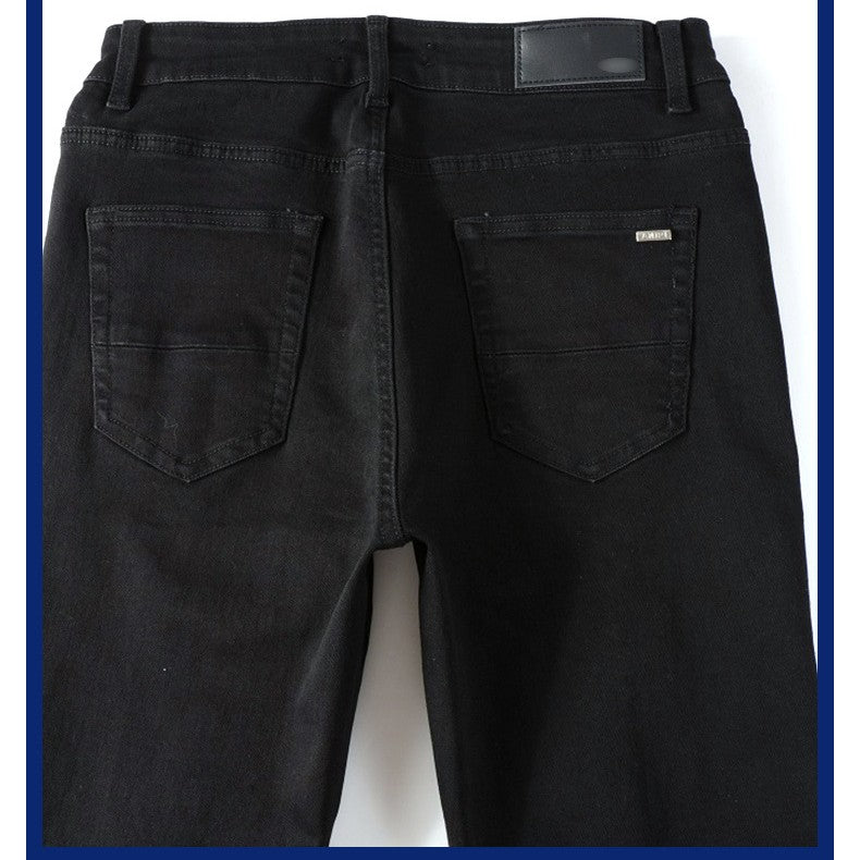 Black Patch Pleated Jeans Relaxed Fit Streetwear Me