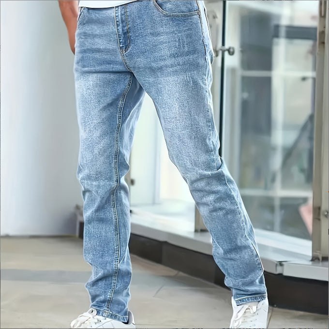 Men’s Gray Stretch Skinny Jeans — Slim Fit Denim
