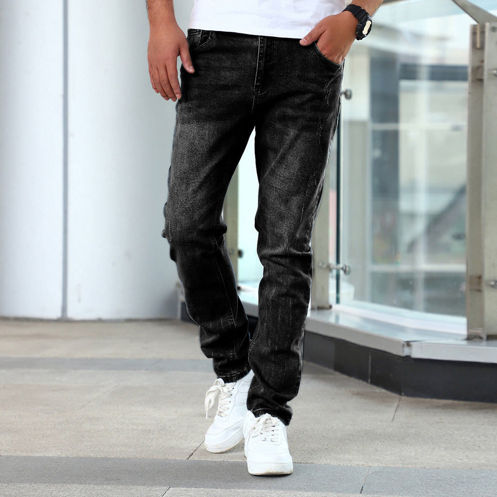 Men’s Gray Stretch Skinny Jeans — Slim Fit Denim