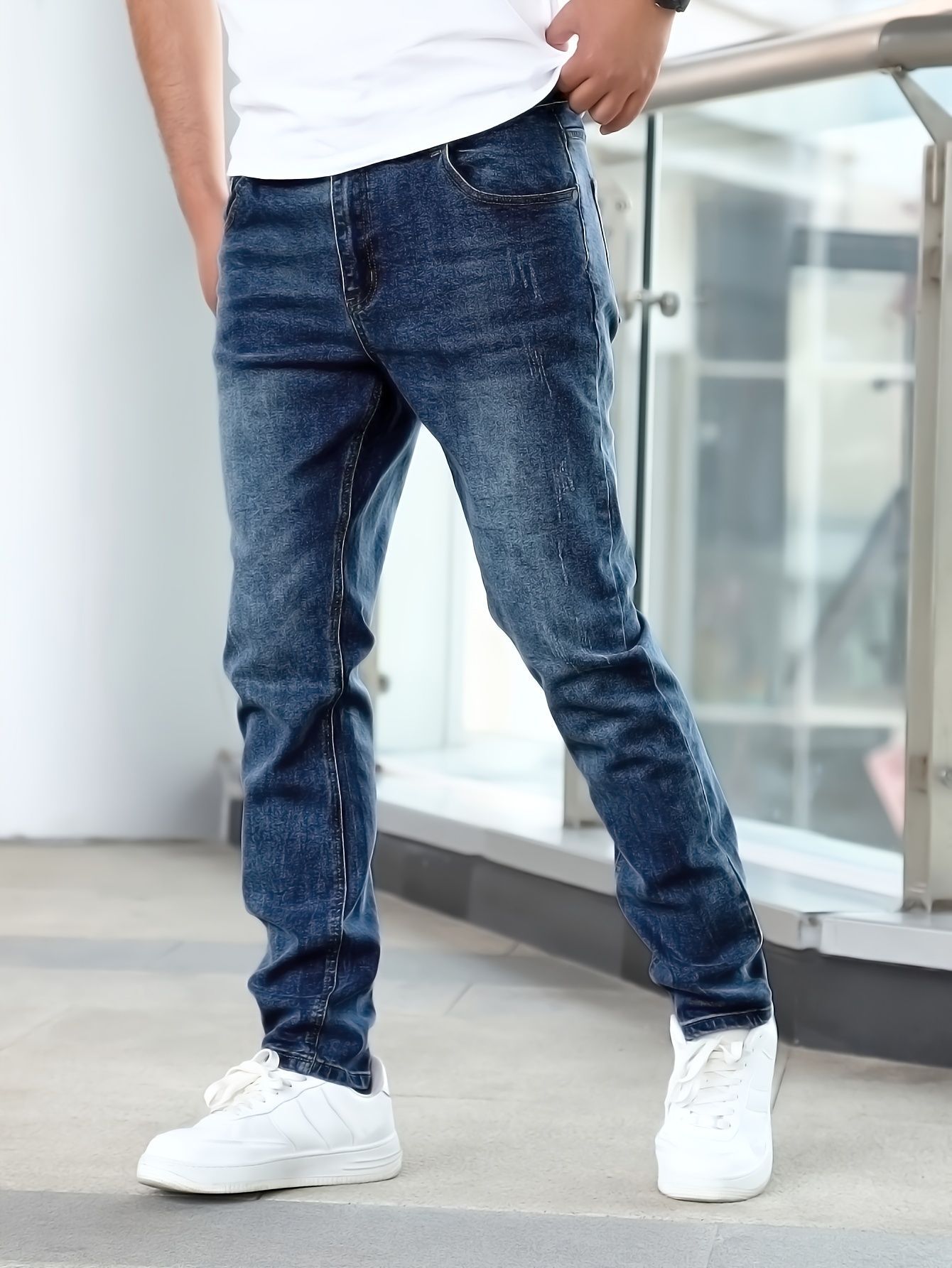 Men’s Gray Stretch Skinny Jeans — Slim Fit Denim